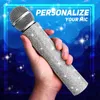 Spoons Mic Handle Cover Sparkly Bling Rhinestones Sleeve For Party&TV Show Most Wireless Microphones Silver