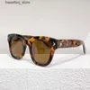 Sunglasses 7037/S Round Tortoise Acetate Sunglasses Women Fashion Style Classical Luxury Solar Glasses Uv400 Men Designer Original Eyewear L240322