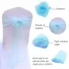 50st Organza Stol Cover Wedding Party Sashes Bow 18x275cm Knots Ribbon Fjärilsband El Bankettdekor 240307