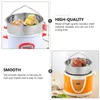 Double Boilers Steaming Rack Stand Steamer Basket: Stainless Steel With Handles Grade Basket Kitchen Cookware For Rice