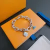 Pulsera de plata esterlina clásica de lujo para hombres y mujeres Joyería de moda Pulsera en L Pulsera de plata tailandesa estilo roca de alta calidad Pulsera de serie cubana de alta gama con caja