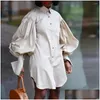 Plus Size Dresses Elegant Women Dress 5Xl Office Lady Casual Autumn Pluff Long Sleeve Female Vestido A-Line Drop Delivery Apparel Wome Otyio