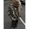 Herrtröjor houzhou mohair män fleece leopard koreansk tjockare varm stickning vinter lös avslappnad långärmad tröjor streetwear