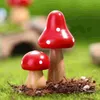 Garden Decorations Micro Landscape Ornament Container Miniature Mushroom For Desktop Bamboo Simulated