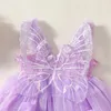 Robes fille enfant en bas âge bébé filles Tutu robe maille Tulle sans manches robe d'été princesse ailes de papillon fée