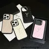 デザイナーファッションデザイナー15Pro iPhoneケースiPhone 15Promax 14pro 13 Mens Womens Luxury Crystal Phone Case Classic Gifts555FBのシルバーレターケース