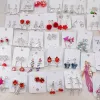 Boucles d'oreilles à Clip en cristal pour femmes, breloques, vente en gros, 30 paires/lots, Style mixte, bijoux cadeaux de fête