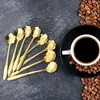 Zestawy naczyń obiadowych 8x łyżka mleczna łyżka wielokrotnego użytku Cutlery ze stali nierdzewnej kawa kwiatowa mieszając do kuchni