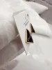 Elegant Original branded designer square black C stud 316L Stainless Steel 18k Gold rose women letter logo engrave earrings wedding jewelry friendship gift