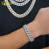 Shining Jewelry 14mm 5 Rows Cuban Chains Thick Chains 925 Sterling Silver Moissanite Cuban Necklaces Iced Out Hiphop Jewelry