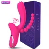 3 en 1 Clit Sucker Gode Vibrateur pour Femmes Clitoris G Spot Langue Lécher Stimulateur Sous Vide Sex Toys Produits Pour Adultes Femelle 240312