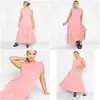 Abiti taglie forti Senza maniche Abito estivo elegante Maxi grembiule Donna Manica con volant Vestibilità lunga Flare Chic Canotta Casual Beach 6XL Drop Deliver Otdqa