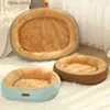 kennels pens Square pet dog bed warm puppy kennel mat cat plush mat house super soft winter thickened sofa nest Y240322