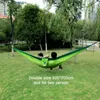 Hängmattor Portable Nylon Paraply Fabric Single and Double Size Outdoor Camping and Handing Garden Pendants Y240322