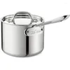 Cookware Sets All-Clad D3 3-Ply Stainless Steel Sauce Pan 2 Quart Induction Oven Broiler Safe 600F Pots And Pans Silver