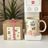 Muggar Mug Cartoon Graffiti Ceramic Cup Instagram Style Söt barns roliga frukostkaffe Stor kapacitet presentförpackning