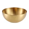 Bowls Place Mats For Dinner Table Korean Stainless Steel Bowl Multi Purpose Dish Cold Noodles Wind Round Sanding Gold