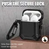 Earphone Accessories Carbon Fiber Safety Lock Wireless Earphone Case For Airpods Pro 2022 Luxury Shockproof Charging Box Cover For Airpods 1 2 3 2021Y240322