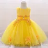 Vestidos de menina ano roupas de bebê flor laço laço para 1º vestido crianças meninas aniversário criança presente princesa batismo