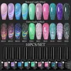 Ur açúcar 10 pçs reflexivo prego gel polonês conjunto inverno fluorescente luminosa semi permanente uv led gel manicure verniz da arte do prego 240321