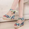 Dress Shoes 2024 Thick Sole Slope Heel High Fish Mouth Matsuke Ribbon Fashion Sandals