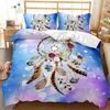 Sängkläder sätter färgglada täcke omslagsset Dream Catcher Feather Mandala Comforter med örngott för vuxna flickor sovrumsdekor