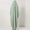 Vêtements ethniques Moyen-Orient Femmes Couleur Solide Foulard Robe Musulman Maxi Robes Pour Femmes Islamique Pour Femme Musulmane