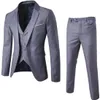 Hommes Blazers 3 pièces ensembles mariage 2 costumes vestes élégantes formel affaires luxe complet gilet pantalon manteaux classique 240307