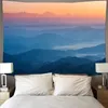 Tapisseries murales de paysage de montagnes et de cascades, tapisserie naturelle mystérieuse, tapis de décoration de fond de maison Hippie