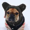 Dog Apparel Winter Hat Cute Personality Drawstring Headgear Washable Ears Hoodie Head Wrap Neck Warmer Scarf Pet Accessories