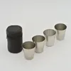Mokken 4 stks/set Outdoor Praktische Reizen Rvs Cups Mini Set Glazen Voor Whisky Wijn Met Case Draagbare Drinkware 30 ml