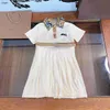 Brand designer kids clothes girls dresses baby skirt With belt Princess dress Size 110-160 CM Embroidered logo child frock 24Mar