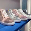 Casual Model Women's Shoes High-Top 663 Leather Full Diamond Men's and Low-Top Star