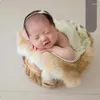 Dekens Pluizige Wollaag Pography Bontdeken Vintage Poseren Stof Baby Pogaphy Props Geboren
