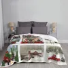 Cobertores Feliz Natal Coral Fleece Plush Throw Cobertor Ano Nórdico Caminhões Vermelhos para Sofá Escritório Super Soft Bed Rug