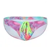 Underpants Sexy Man Swimming Swim Trunks Low Waist Briefs Breathable Knickers Underwear Fashion Printed Quick-Drying Panties Swimsuit