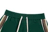 Herenshorts 220ss zijgestreepte groene shorts heren lange straatshorts casual losse rijbroek J240322