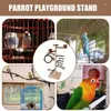 Autres fournitures d'oiseaux Aire de jeux Parrot Play Stand Robuste Formation en bois Écureuils Swing pour Cockatiel Perakeets Cage Accessoires