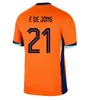 24 25 Holanda Memphis Holland Club Jersey de futebol 2024 2025 Camisa de futebol holandês Homens Kit Kit Set Away Away Memphis Xavi Gakpo