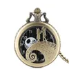 The Nightmare قبل عيد الميلاد جاك Skellington Tim Burton موضوع الساعات الموضة Quartz Pocket Watch Vintage Necklace Gift1277K