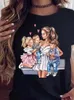 Женские футболки с принтом «Мама и малыши», женская теплая летняя футболка Happy Feeling в стиле Харадзюку, женские модные топы, женская футболка