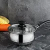 Ensembles de batterie de cuisine casseroles et poêles antiadhésives ensemble induction 3 pièces sauce à frire de cuisine en acier inoxydable