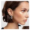 Stud Bottega Boucles d'oreilles 18 carats Gold Hoop Femmes Italie Creux en acier inoxydable hypoallergénique plaqué larme goutte d'eau boucle d'oreille pour fille Orec Dhc9Z