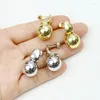 Kolczyki na stadninę 10 par retro metaliczna gładka metalowa malutka piłka prosta kreatywna moda moda piękna biżuteria kobiet 30717