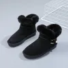 Buty damskie zimowe polarowe buty śniegowe koreański styl zagęszczone swobodne mieszkania miękkie lekkie antyllip wygodne mieszkania botas de nieve