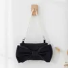 Shoulder Bags Women's Pearl Hand Bag Canvas Niche 2024 Korean Version Of The Big Bow Underarm Gifts