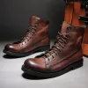 Botas Spring Autumn Boots Masculino Retro Rubro Botagem de Ferramentas de Cor de Grande EUR 3848