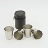 Mokken 4 stks/set Outdoor Praktische Reizen Rvs Cups Mini Set Glazen Voor Whisky Wijn Met Case Draagbare Drinkware 30 ml