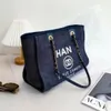 Najlepsza jakość Deauville Pearl Nylon Canvas Beach Bag Summer Luksusowy projekt ramię designerka torba mody mody męską sieć