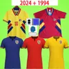 2024 Romênia Camisas de futebol 24 25 Home Away DRAGUSIN STANCIU PUSCAS ALIBEC MIHAILA 94 Camisa de futebol vintage Retro 1994 Hagi Popescu RADUCIOIU TANASE Uniforme 2025